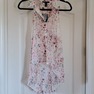 Floral Print High-Low Top